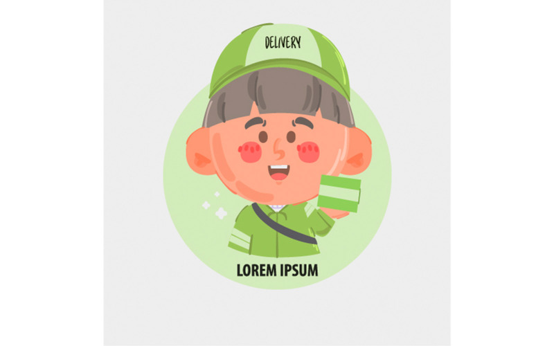 Kostenlose Lieferung Mann Charakter Symbol Logo Illustration