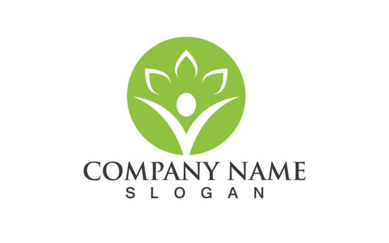 Logotipo e símbolo de caráter humano de pessoas de saúde V6