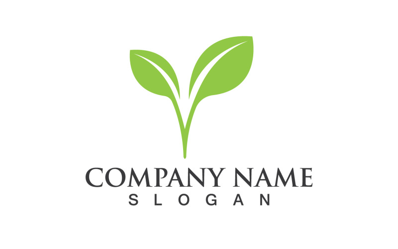 Feuille Eco Green Nature Logo Vector Design V2