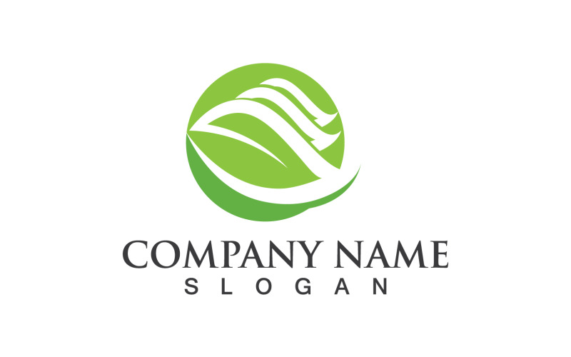 Feuille Eco Green Nature Logo Vector Design V7