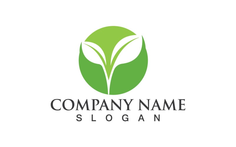 Foglia Eco Green Nature Logo Vector Design V8