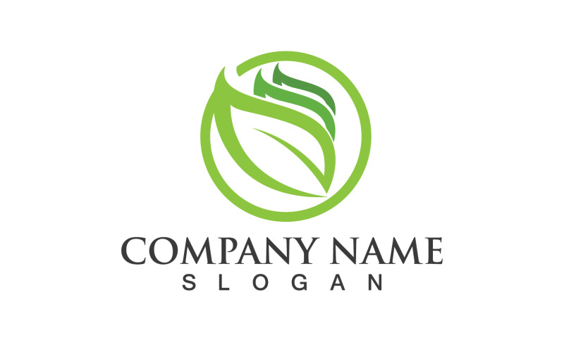 Foglia Eco Verde Natura Logo Vector Design V4