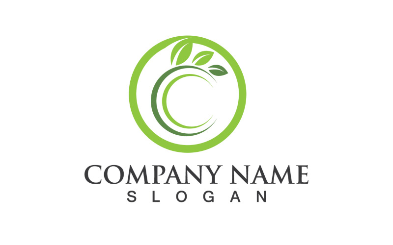 Folha Eco Verde Natureza Logo Vector Design V5