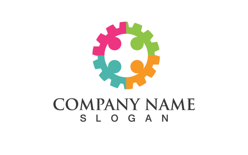 Groupe de personnes Communauté Social Logo Vector V2