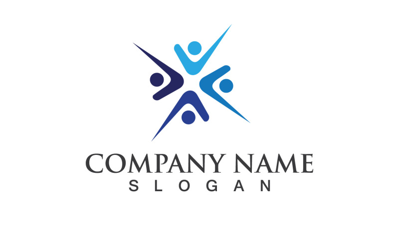 Groupe Personnes Communauté Social Logo Vector V18