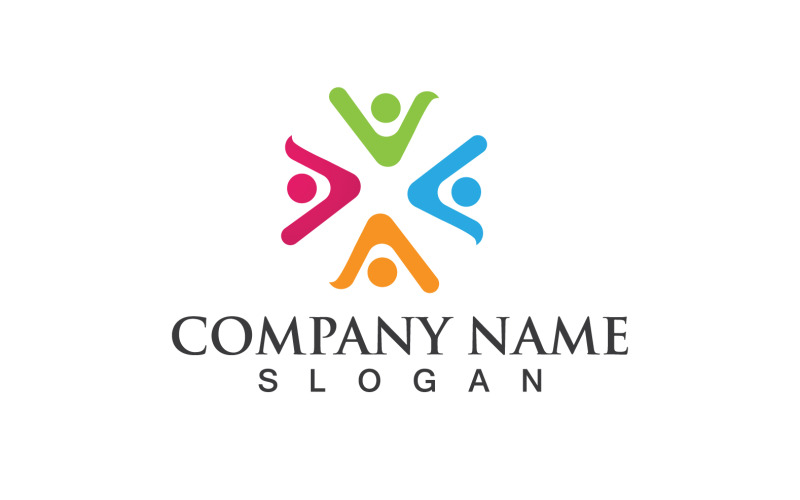 Groupe Personnes Communauté Social Logo Vector V9