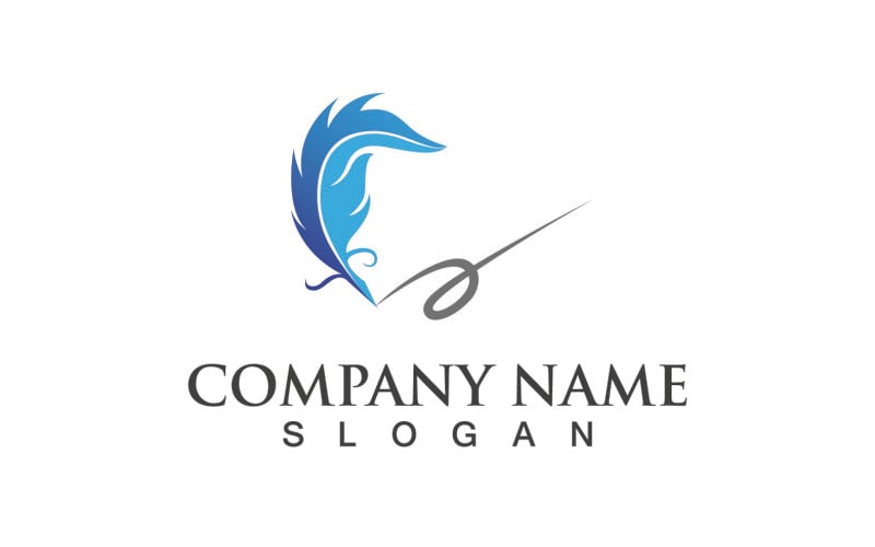 Pen Feather Vector Logo En Symbool Vector V11