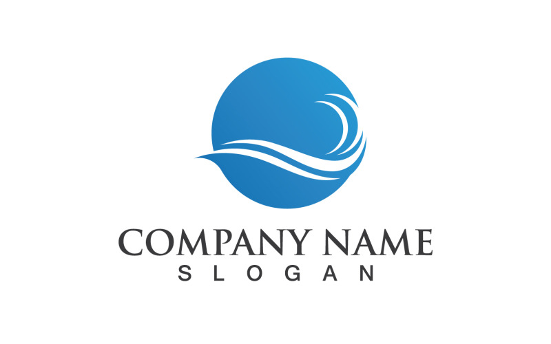 Wave Beach Logo Vector Template Design V3