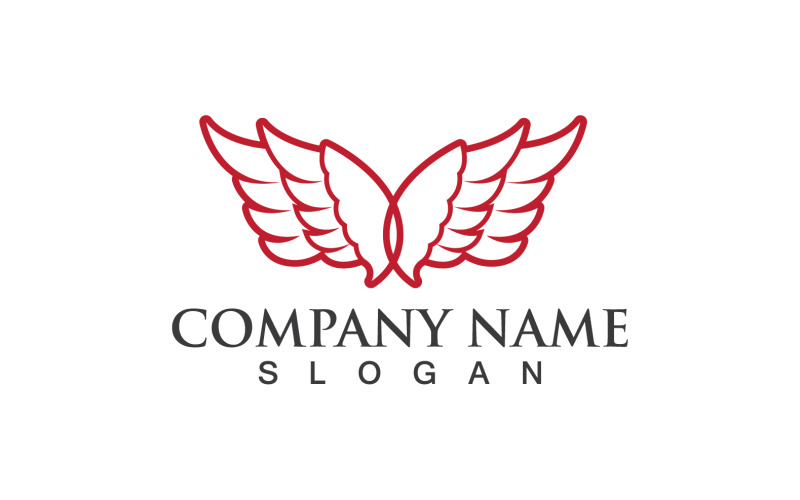 Aile Oiseau Rouge Logo Vecteur Eps Design V12