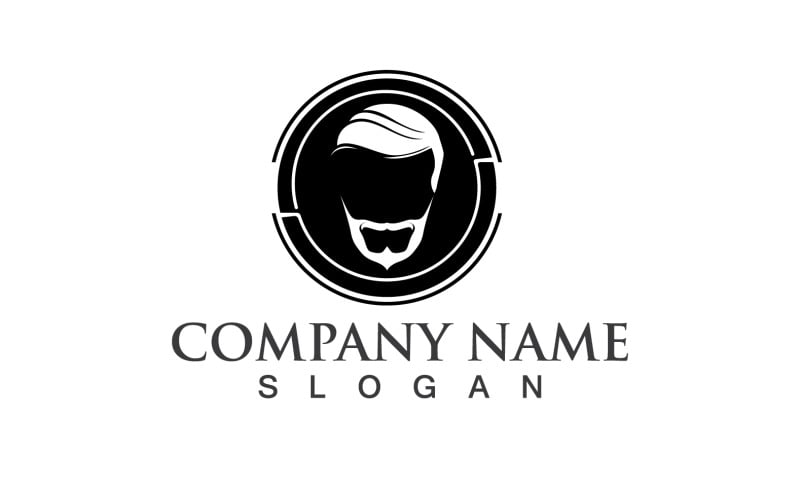 Knappe Man Met Een Snor En Baard Logo Vector V21