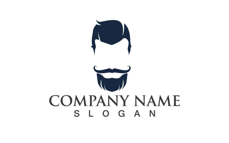 Knappe Man Met Een Snor En Baard Logo Vector V6