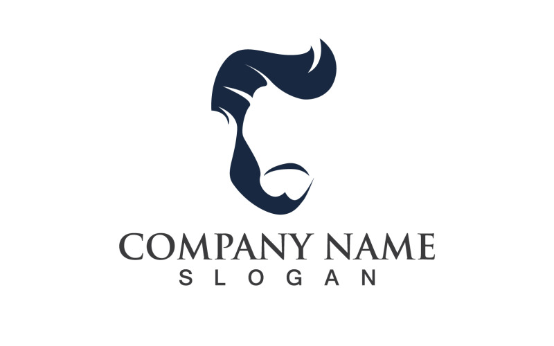 Stilig man med en mustasch och skägg logotyp vektor V5