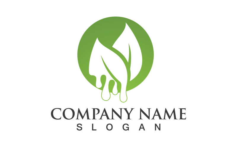 Feuille fraîche Nature Logo Design Vector V13
