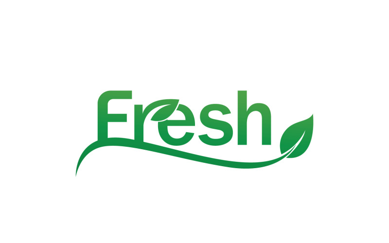 Foglia fresca Natura Logo Design Vector V17