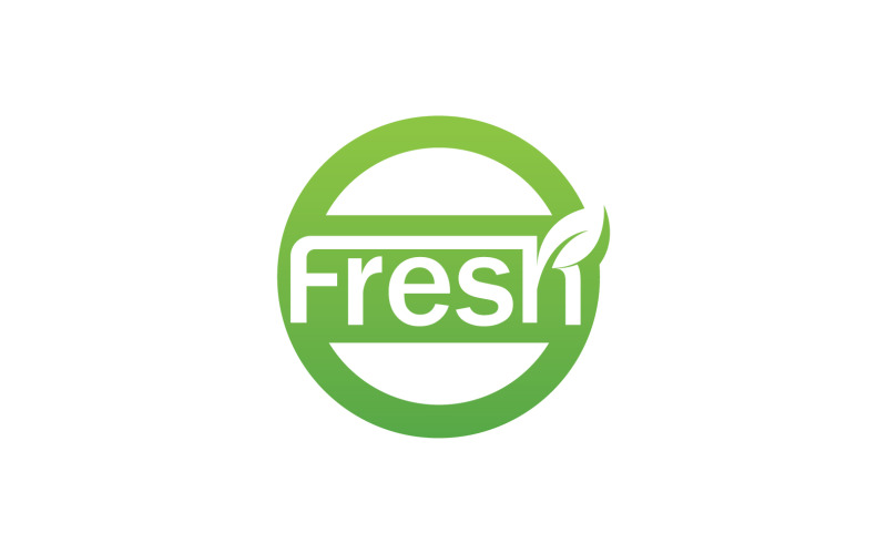 Foglia fresca Natura Logo Design Vector V7