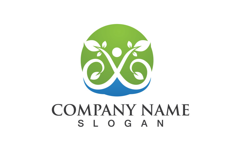 Caractère Humain Santé Personnes Logo Vecteur V4