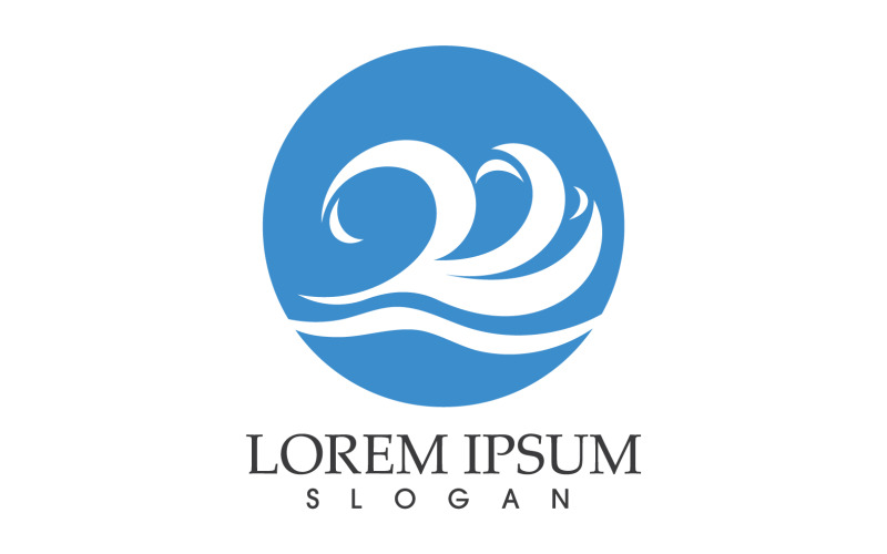 Golf Water Strand Logo Ontwerp Vector V18