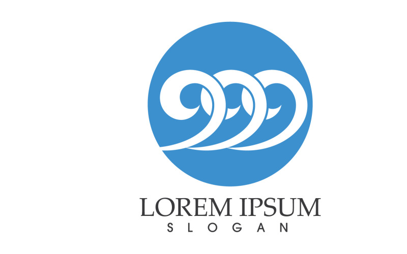 Golf Water Strand Logo Ontwerp Vector V26
