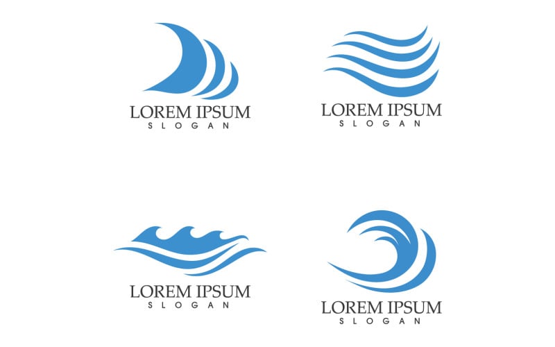 Golf Water Strand Logo Ontwerp Vector V38