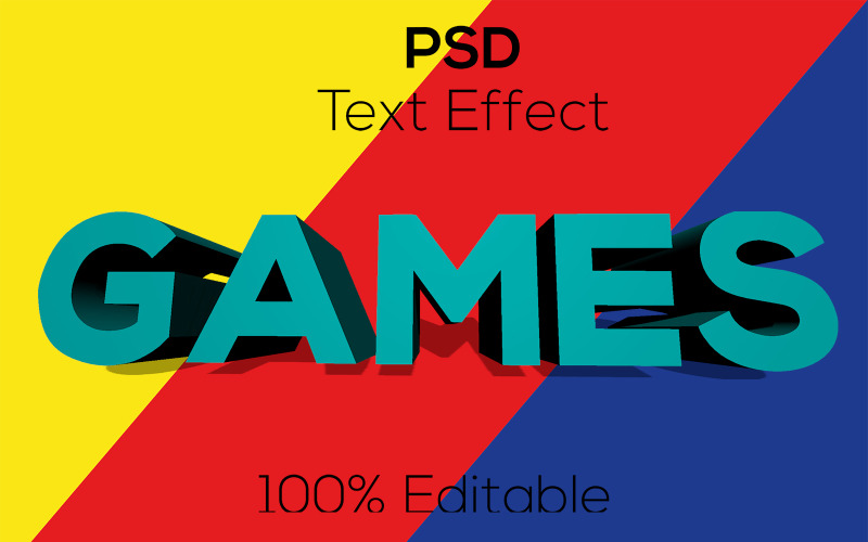 Gry | Gry 3D | Nowoczesne gry 3D Efekt tekstowy Psd