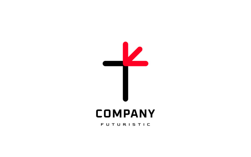 Letra T Logo Corporativo Flecha Roja