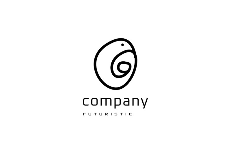 Pták Písmeno G Rovná čára Logo