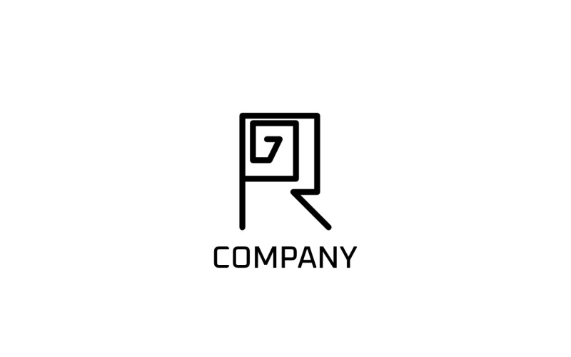 Letter R Line Modern Logo