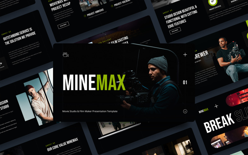 Minemax - 电影制片厂和电影制作人主题演讲模板