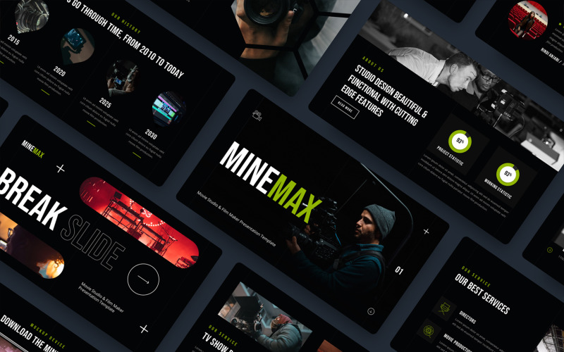 Minemax - Киностудия и кинопроизводитель Google Slide Template