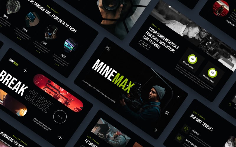 Minemax - Movie Studio and Film Maker Google Slide Template