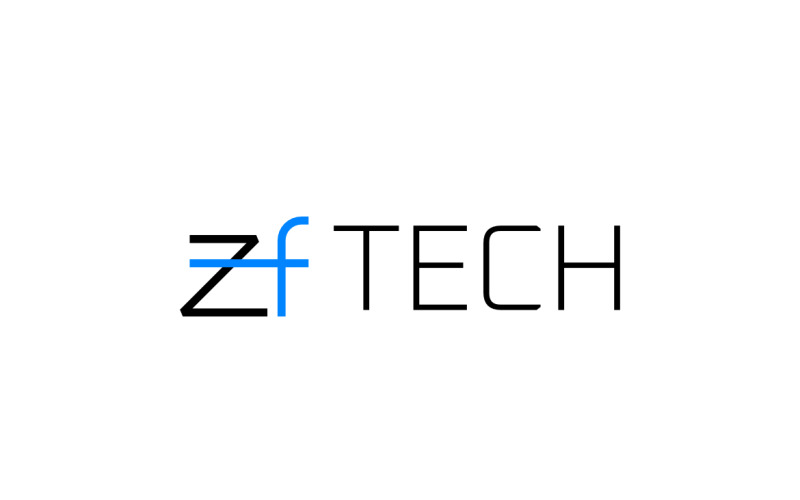 Monogram Letter ZF Modern Logotyp