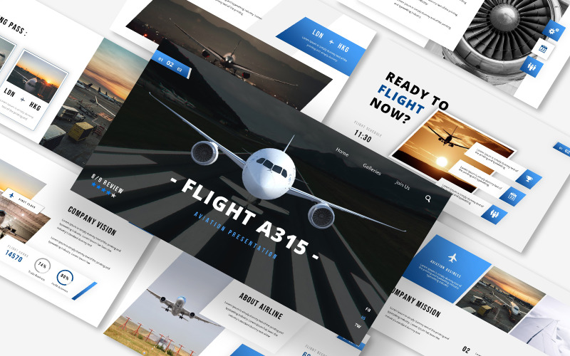 Vlucht Boing B365 Google Slides Presentatie