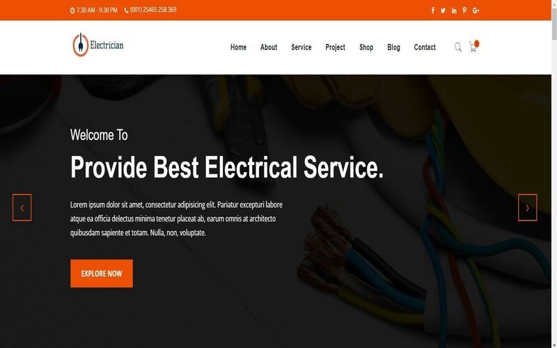 Eléctrico: Plantilla HTML para electricista y reparación