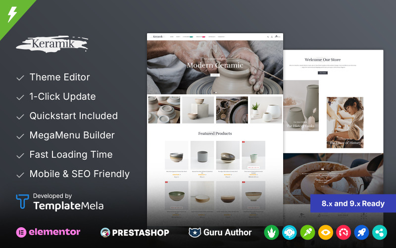 Keramik - Kerámia, Művészeti és Kultúra Áruház Prestashop téma