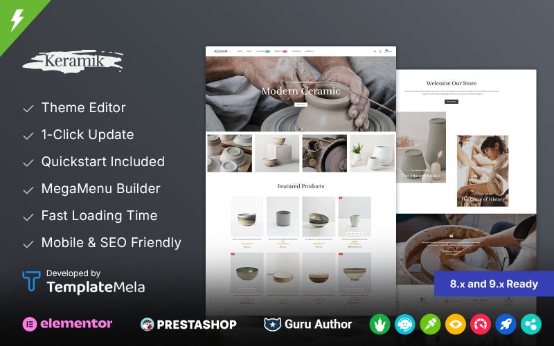 Keramik - 陶瓷、艺术和文化商店 Prestashop 主题