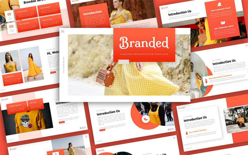 Modelo de apresentação de PowerPoint multiuso de moda de marca
