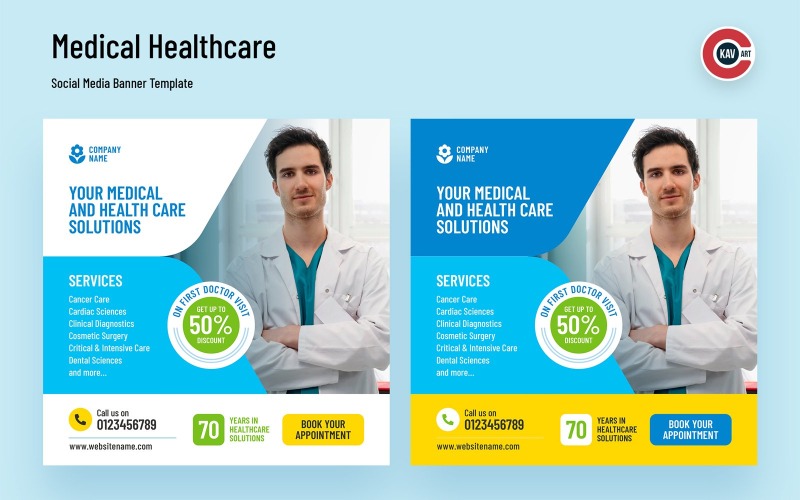 Social-Media-Banner für das medizinische Gesundheitswesen - 00234