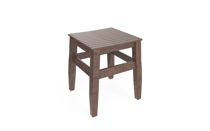 Tabouret en bois modèle 3D High Poly
