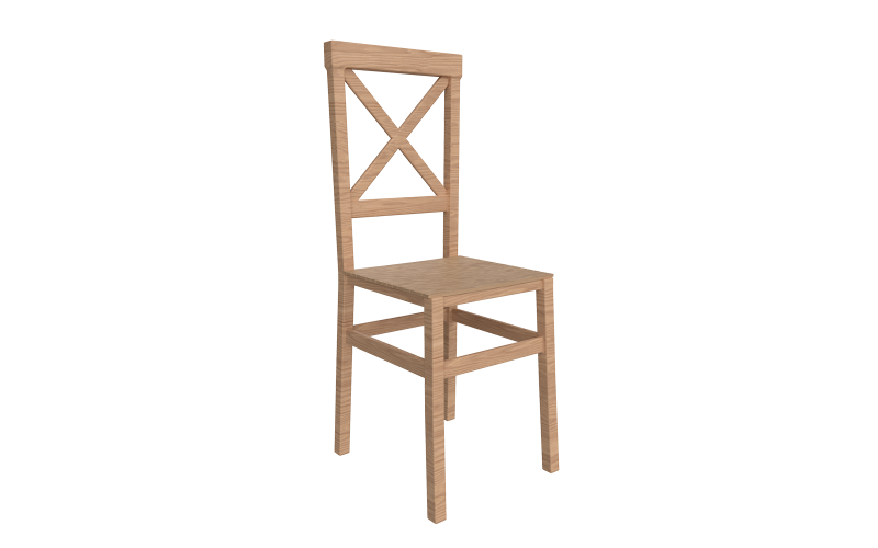 Trästol Lågpoly 3D-modell