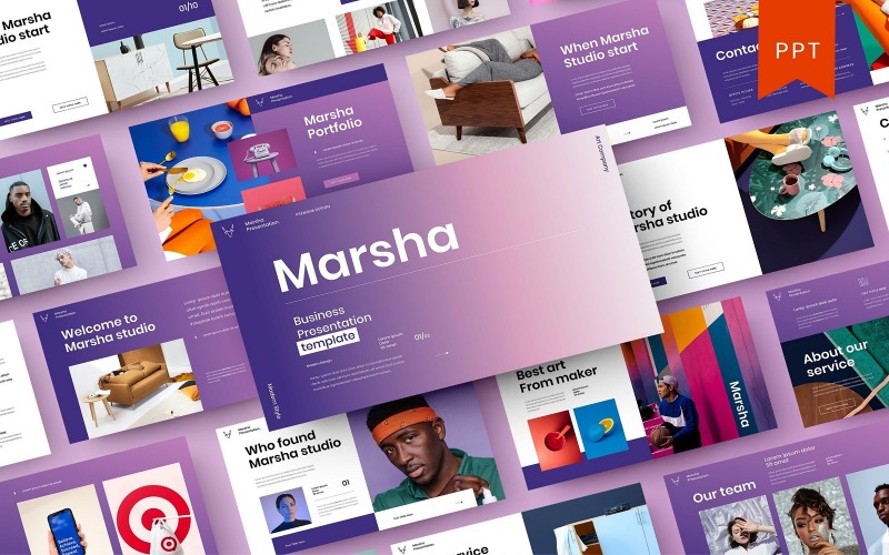 Marsha - Modelo de PowerPoint de Negócios