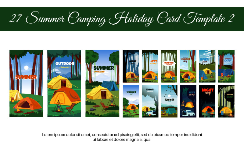 27 Modèle de carte de vacances de camping d'été 2