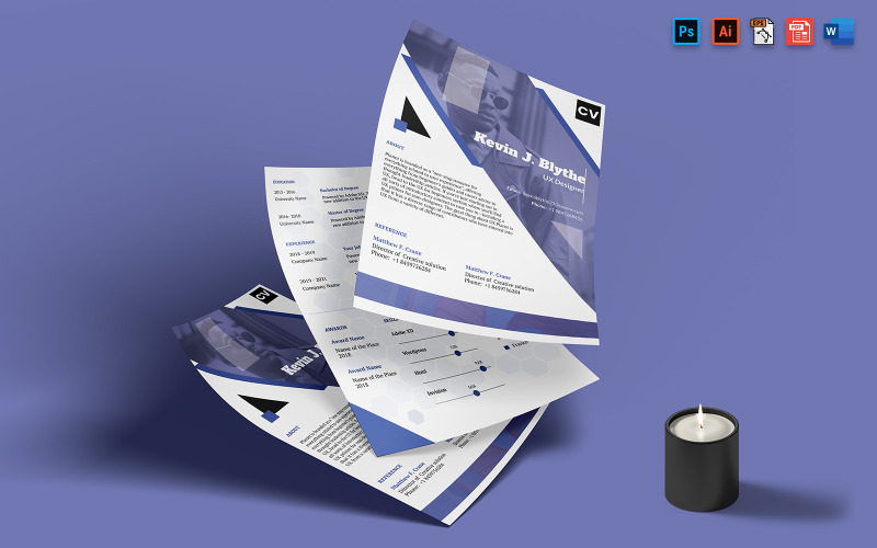 Modelo A4 de impressão de currículo de UX Designer