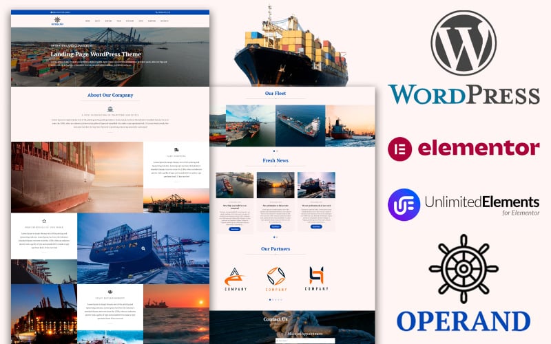 Operand - Thème WordPress pour la page de destination d'exploitation et d'affrètement
