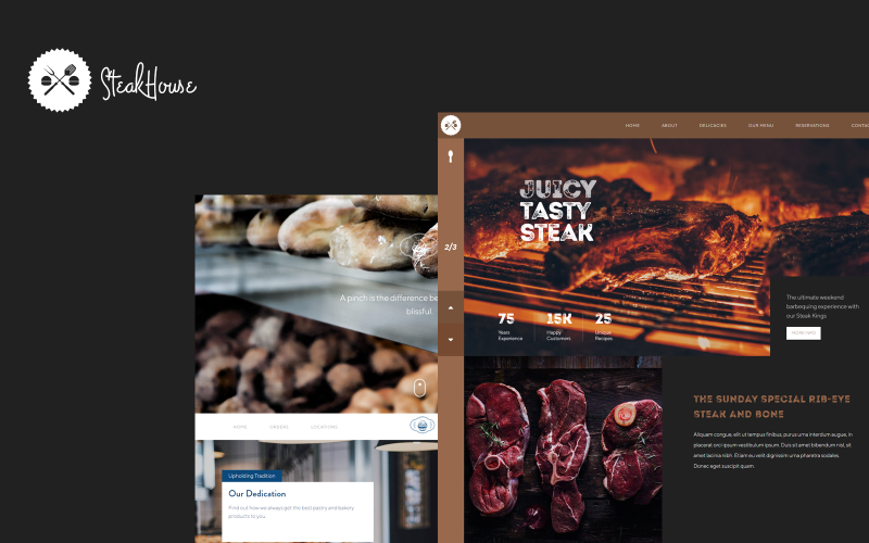 Steakhouse Restaurant  Bakery Hotel Booking and Woocommerce Theme