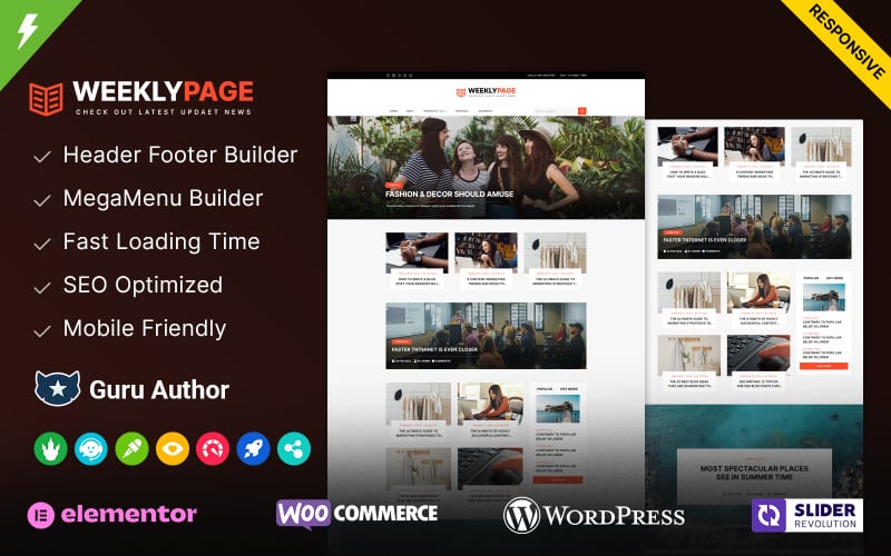 Weeklypage – WordPress-Theme für Nachrichten- und Zeitschriftenblogs