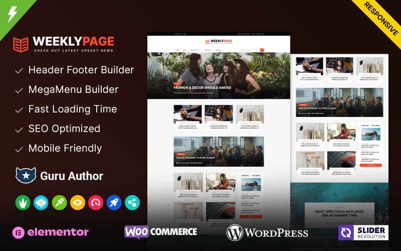 Weeklypage - 新闻和杂志博客 WordPress 主题