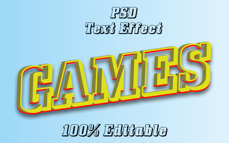 3D játékok PSD szövegeffektus | Modern 3D játékok Psd szövegeffektus