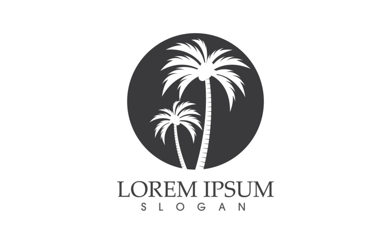 Logo vectoriel palmier cocotier V12