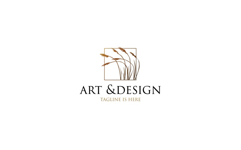 Modèle de logo de blé ART & Design