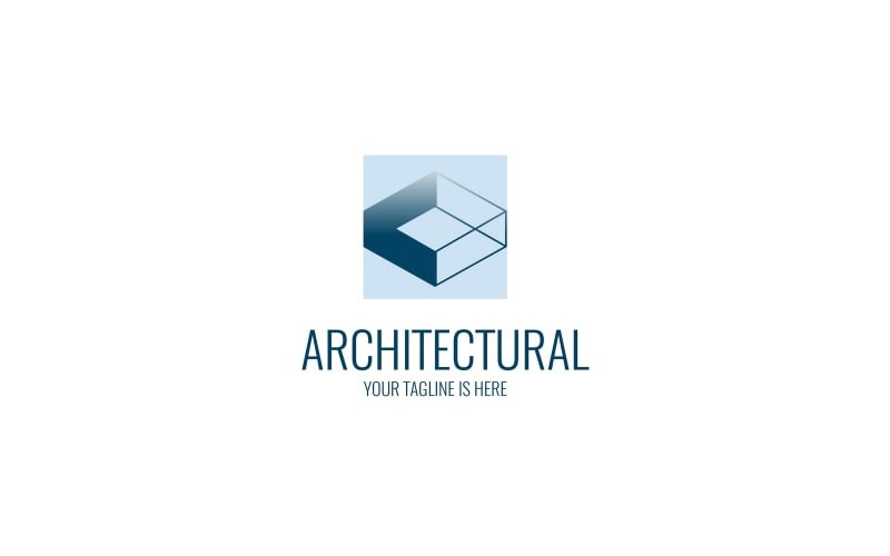 Modèle de logo de cube architectural